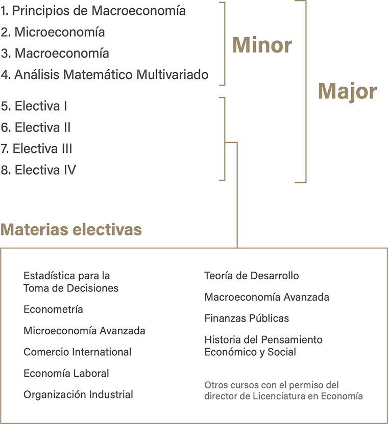 Opciones de formación en Economía